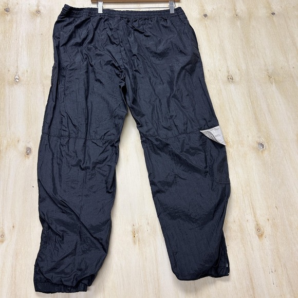 Vintage 90s Sergio Valente Track Pants Mens Large Black Nylon Colorblock Cargo - Picture 3 of 12